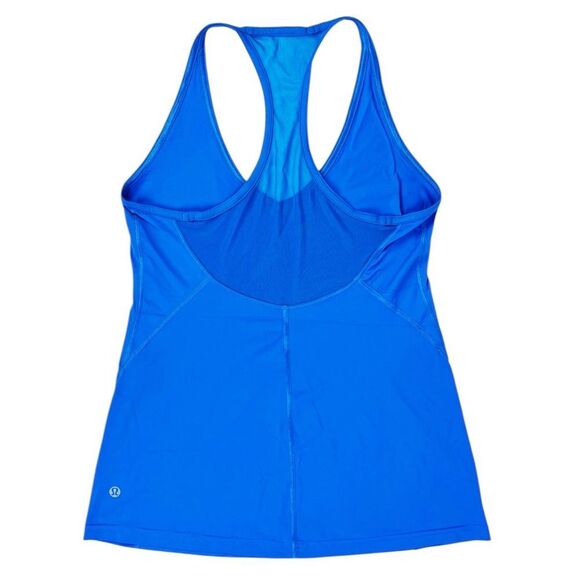 Lululemon Wild And Free Tank Top Bright Shocking Blue Mesh Back Size 6 - Picture 5 of 8